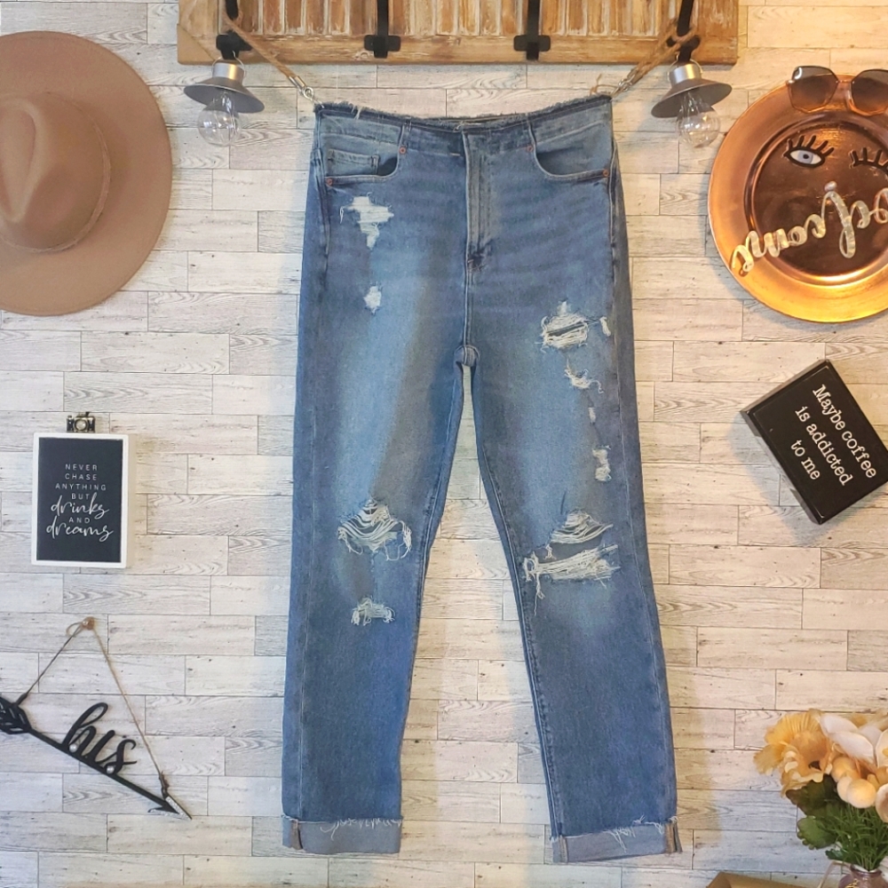 American Eagle Womens Size 8 L blue jeans